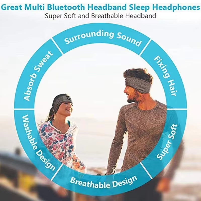 Wireless Bluetooth Music Headband Running Sports Elastic Sweat-Proof Headband Sleep Eye Mask Sleep Headphone Speaker Earphone