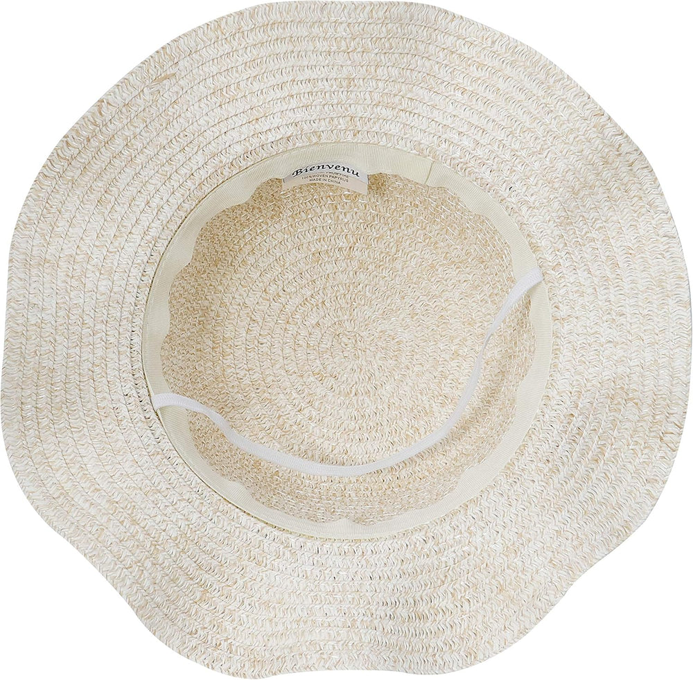 Sun Straw Hat Kids Girls Large Wide Brim Travel Beach Beanie Cap