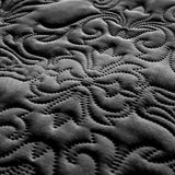 Sophia and William 3 Pieces Quilt Set Queen/Full Size with 1 Quilt and 2 Pillow Shams, Reversible Microfiber Bedding Bedspread Coverlet Set, Cozy, Lightweight and Hypoallergenic, Black